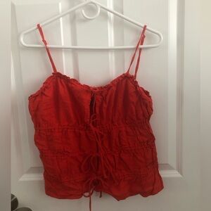 H&M Vibrant Orange Ruched Top